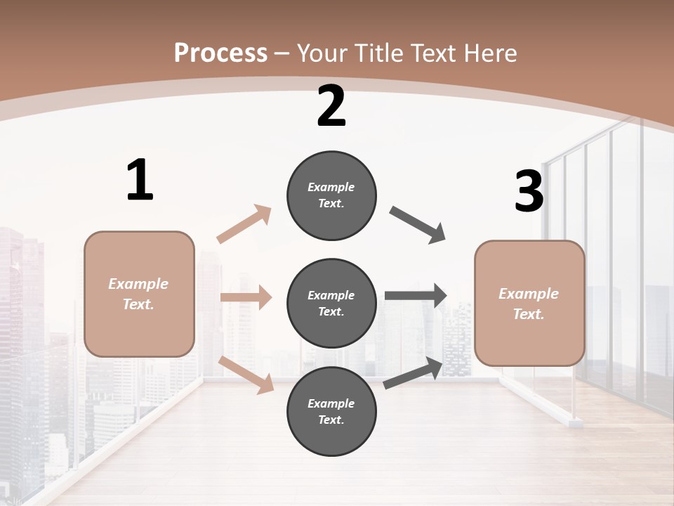 An Empty Room With A Cityscape In The Background PowerPoint Template