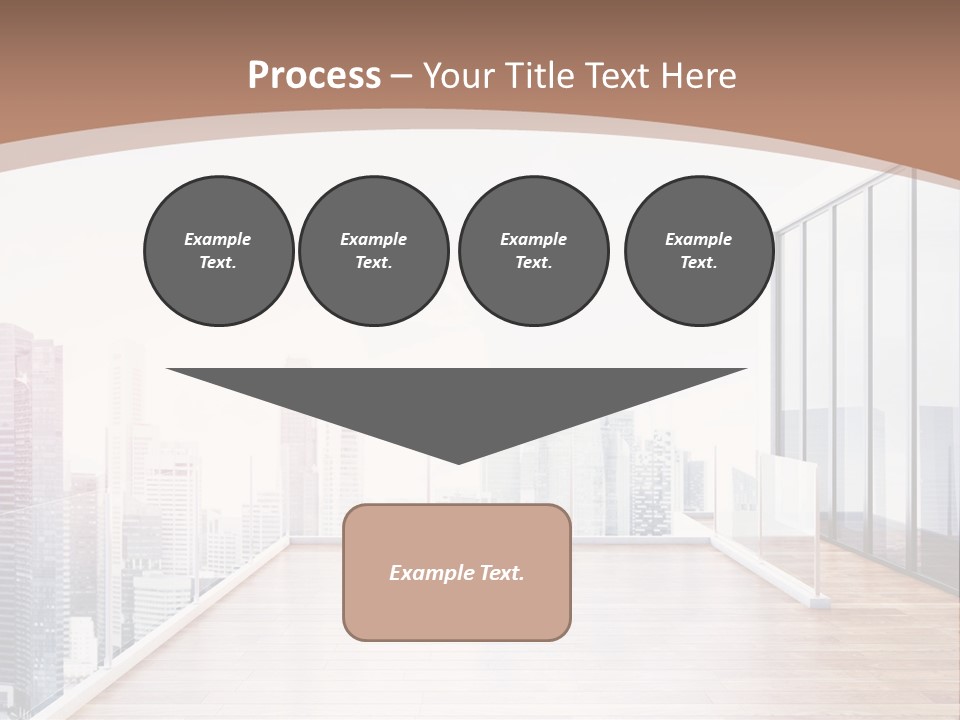 An Empty Room With A Cityscape In The Background PowerPoint Template
