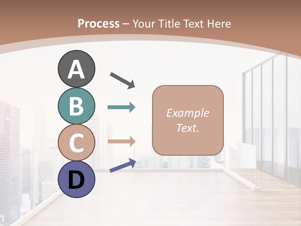 An Empty Room With A Cityscape In The Background PowerPoint Template