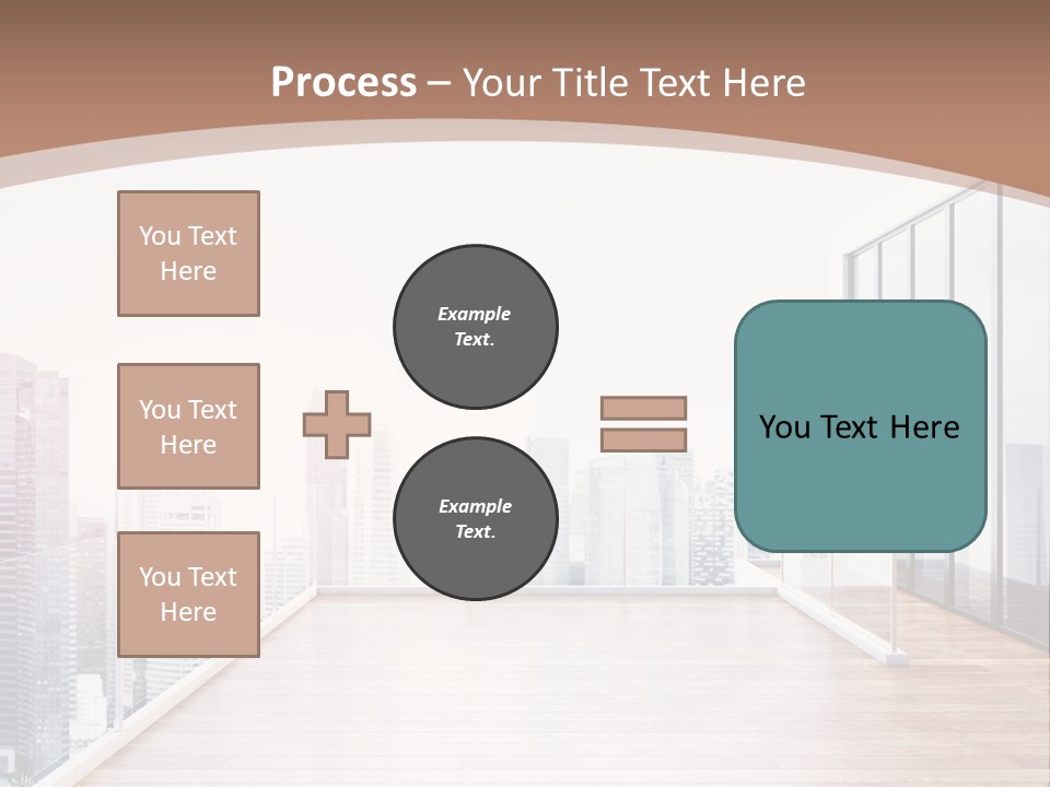 An Empty Room With A Cityscape In The Background PowerPoint Template