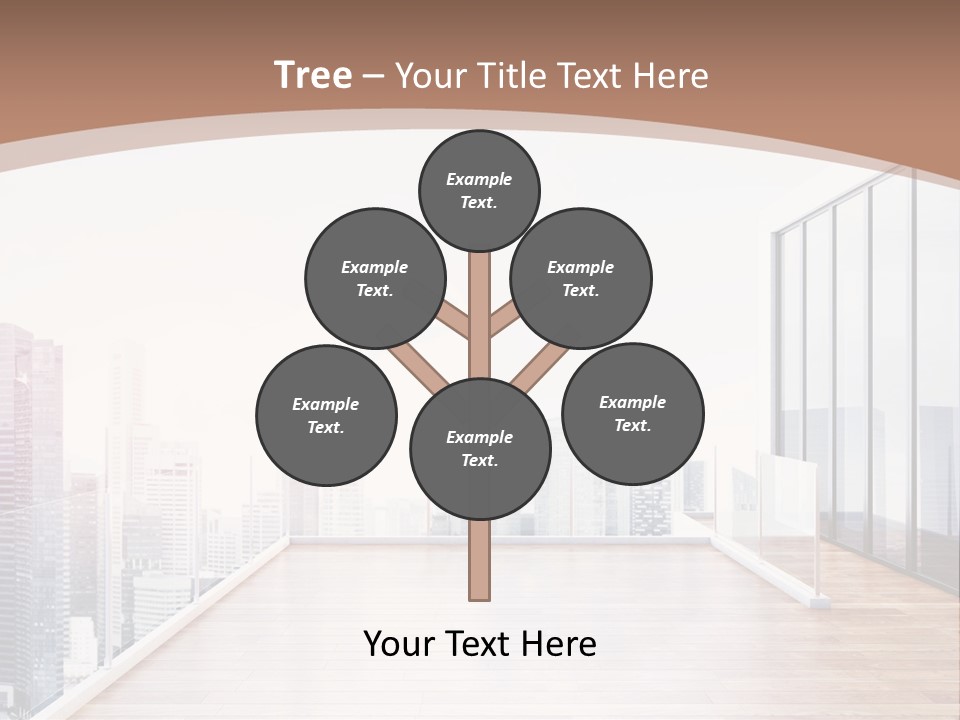 An Empty Room With A Cityscape In The Background PowerPoint Template