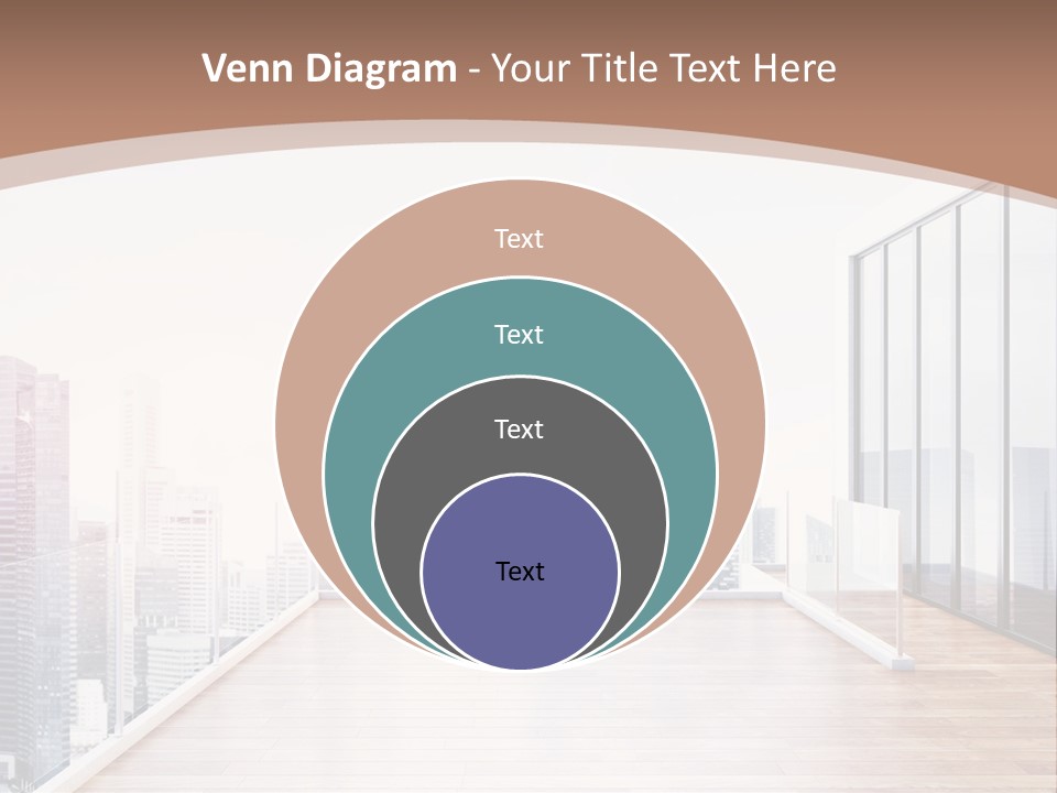 An Empty Room With A Cityscape In The Background PowerPoint Template