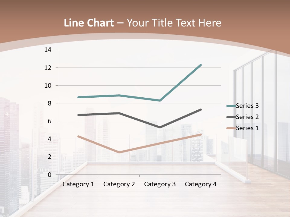 An Empty Room With A Cityscape In The Background PowerPoint Template