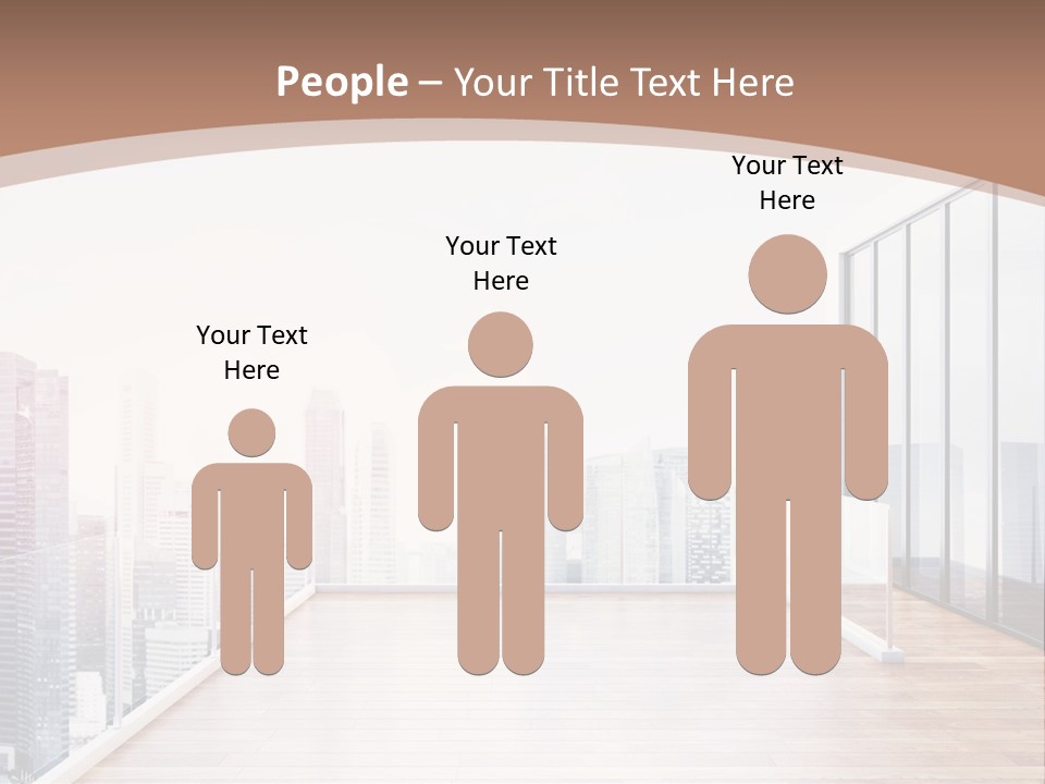 An Empty Room With A Cityscape In The Background PowerPoint Template