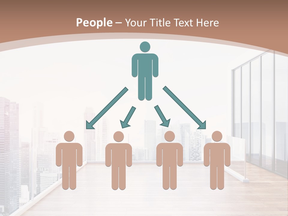 An Empty Room With A Cityscape In The Background PowerPoint Template