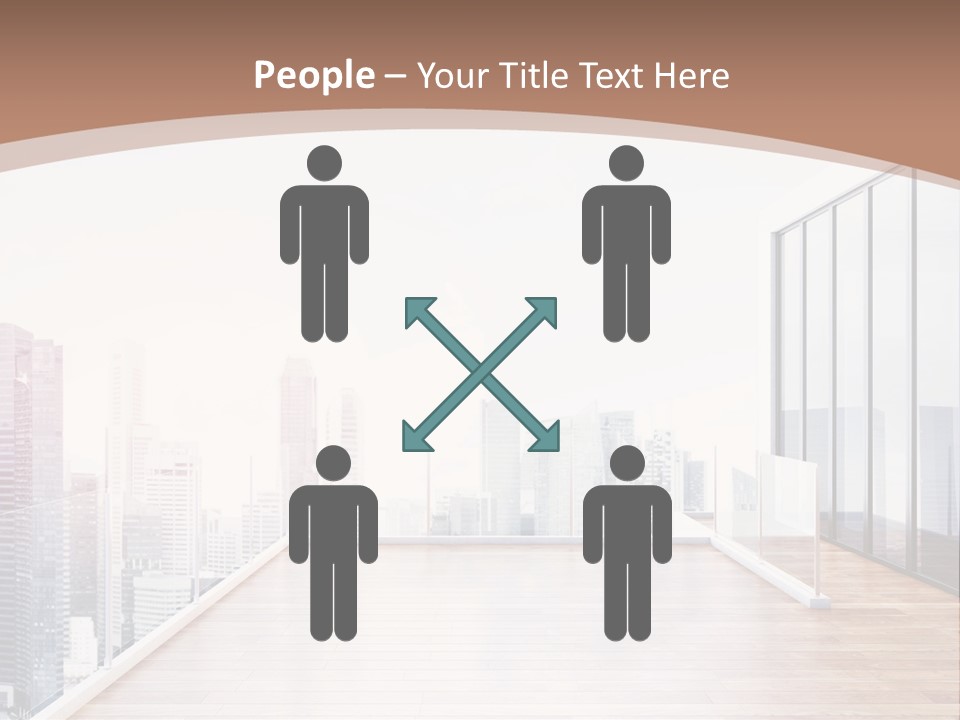 An Empty Room With A Cityscape In The Background PowerPoint Template