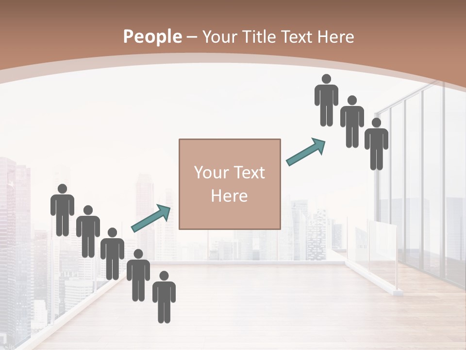 An Empty Room With A Cityscape In The Background PowerPoint Template