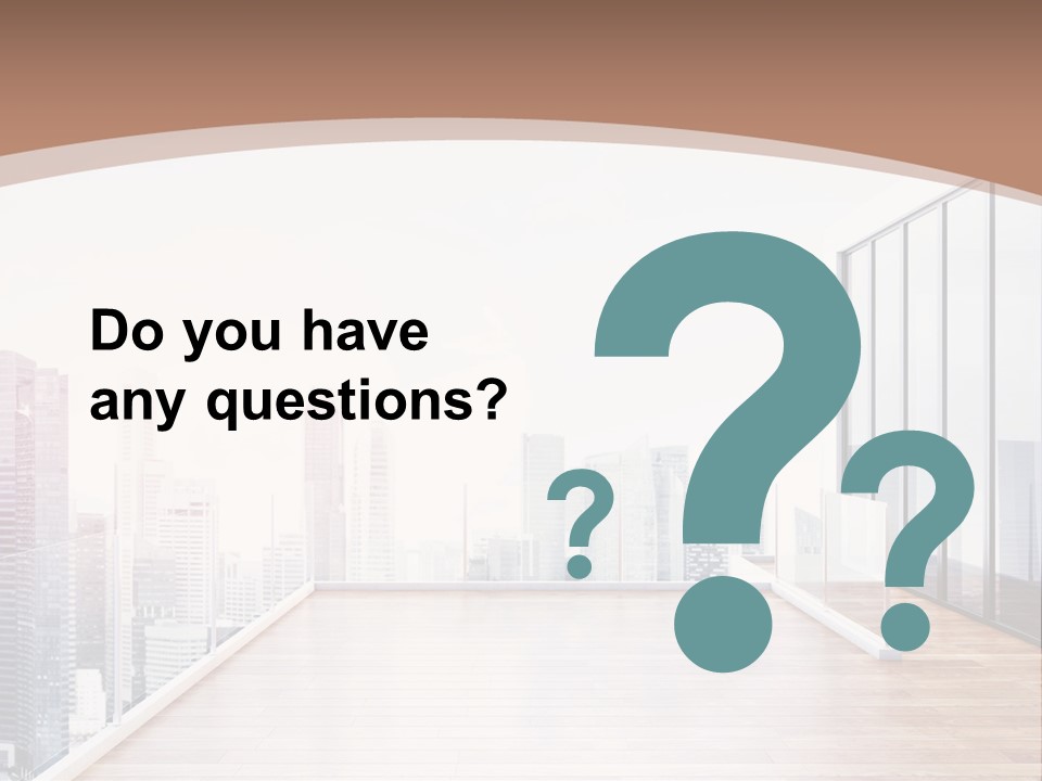 An Empty Room With A Cityscape In The Background PowerPoint Template