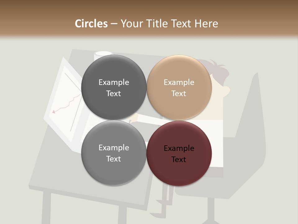 A Man Sitting At A Desk With A Cup Of Coffee On It PowerPoint Template