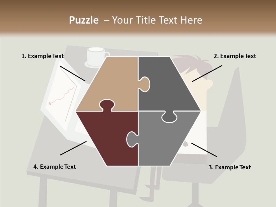 A Man Sitting At A Desk With A Cup Of Coffee On It PowerPoint Template