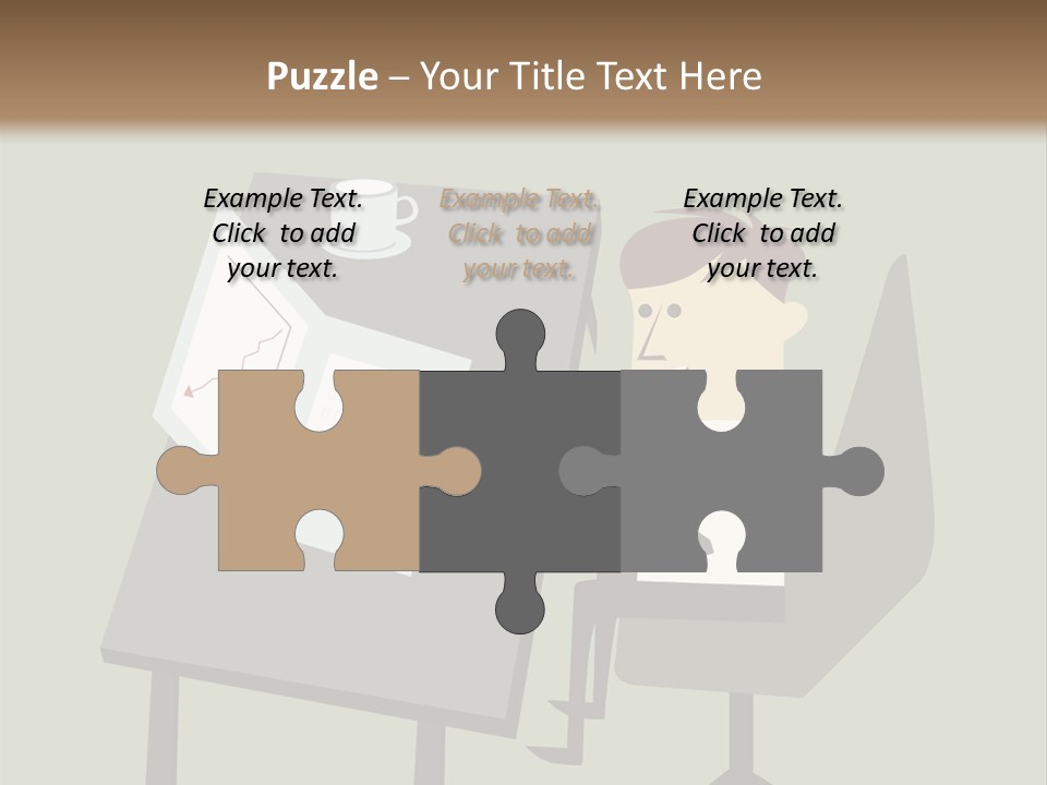 A Man Sitting At A Desk With A Cup Of Coffee On It PowerPoint Template