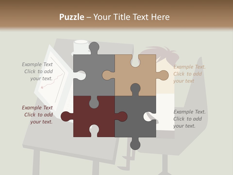 A Man Sitting At A Desk With A Cup Of Coffee On It PowerPoint Template