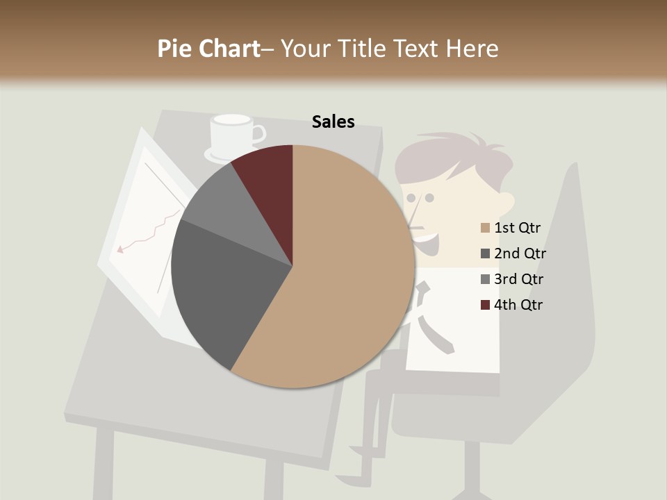 A Man Sitting At A Desk With A Cup Of Coffee On It PowerPoint Template