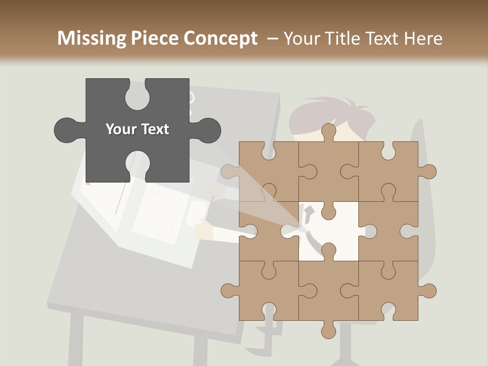 A Man Sitting At A Desk With A Cup Of Coffee On It PowerPoint Template