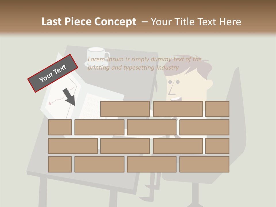 A Man Sitting At A Desk With A Cup Of Coffee On It PowerPoint Template