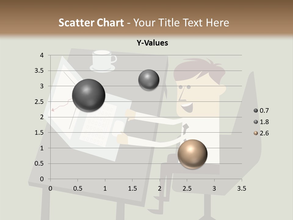 A Man Sitting At A Desk With A Cup Of Coffee On It PowerPoint Template