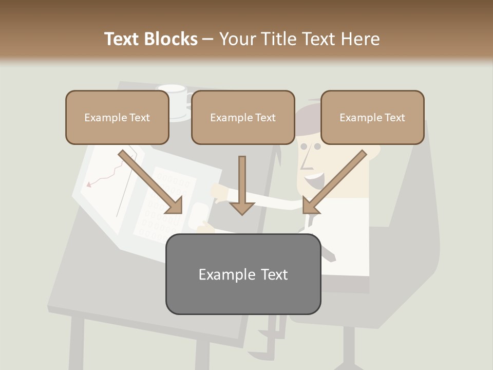 A Man Sitting At A Desk With A Cup Of Coffee On It PowerPoint Template
