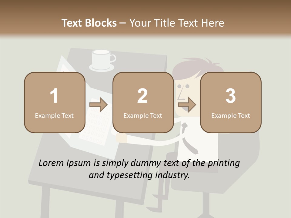 A Man Sitting At A Desk With A Cup Of Coffee On It PowerPoint Template