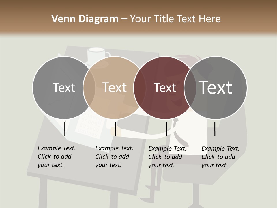 A Man Sitting At A Desk With A Cup Of Coffee On It PowerPoint Template