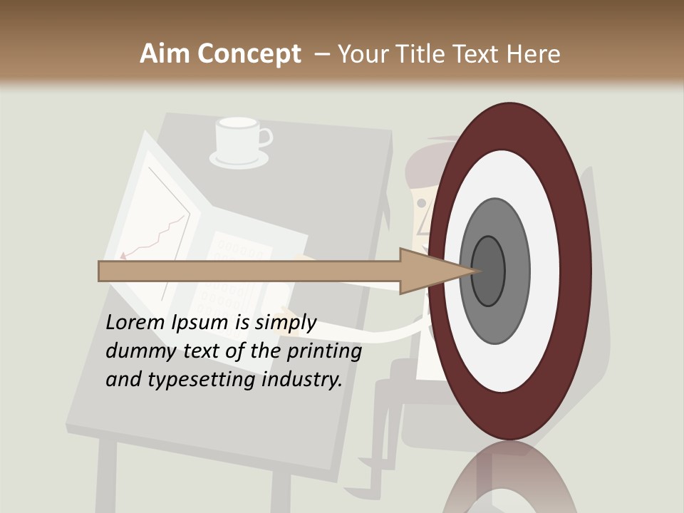 A Man Sitting At A Desk With A Cup Of Coffee On It PowerPoint Template