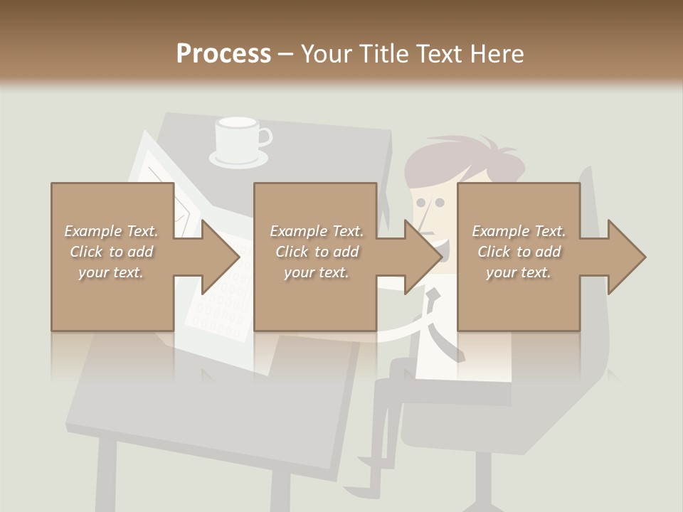 A Man Sitting At A Desk With A Cup Of Coffee On It PowerPoint Template
