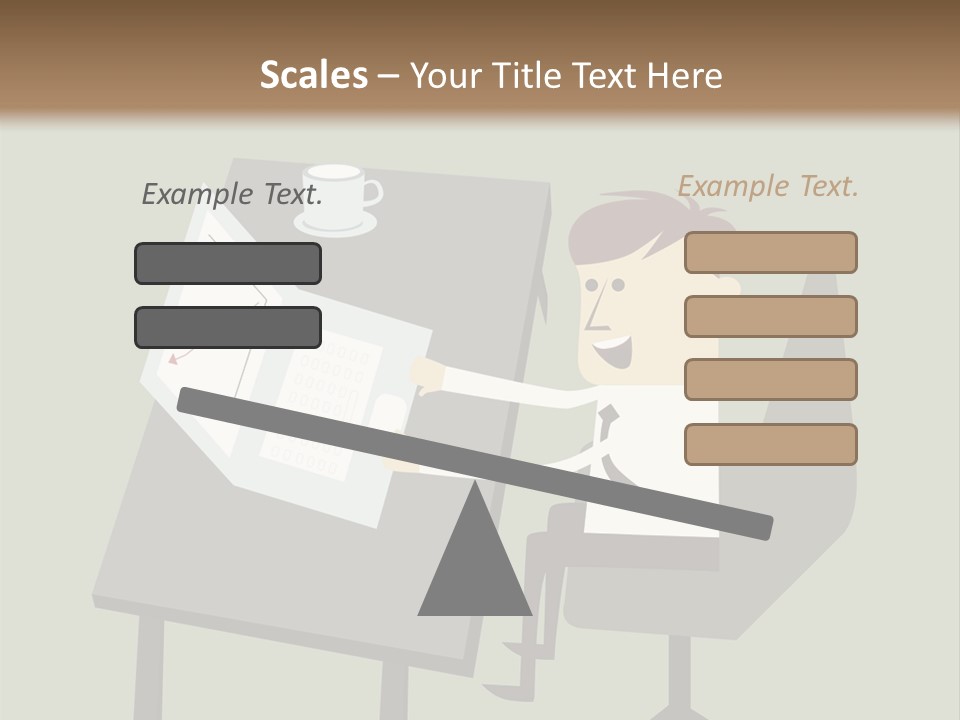 A Man Sitting At A Desk With A Cup Of Coffee On It PowerPoint Template