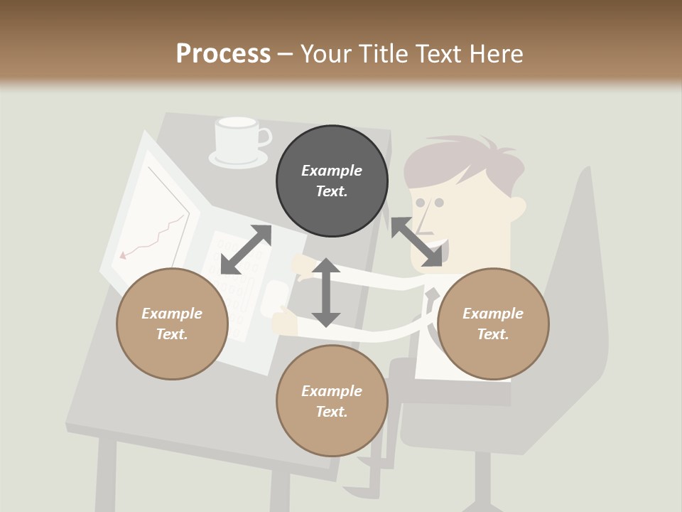 A Man Sitting At A Desk With A Cup Of Coffee On It PowerPoint Template
