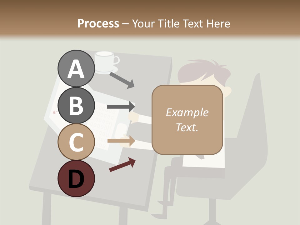 A Man Sitting At A Desk With A Cup Of Coffee On It PowerPoint Template