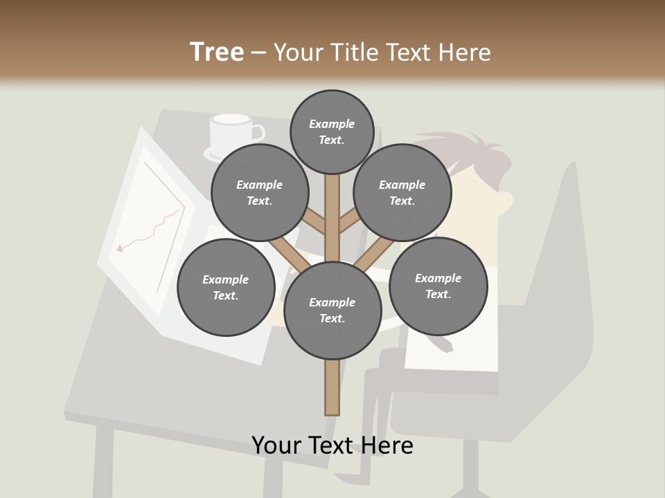 A Man Sitting At A Desk With A Cup Of Coffee On It PowerPoint Template