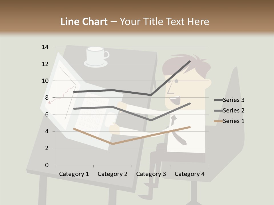 A Man Sitting At A Desk With A Cup Of Coffee On It PowerPoint Template