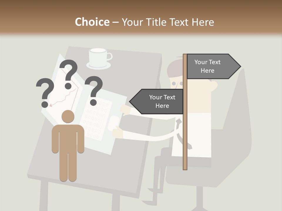 A Man Sitting At A Desk With A Cup Of Coffee On It PowerPoint Template
