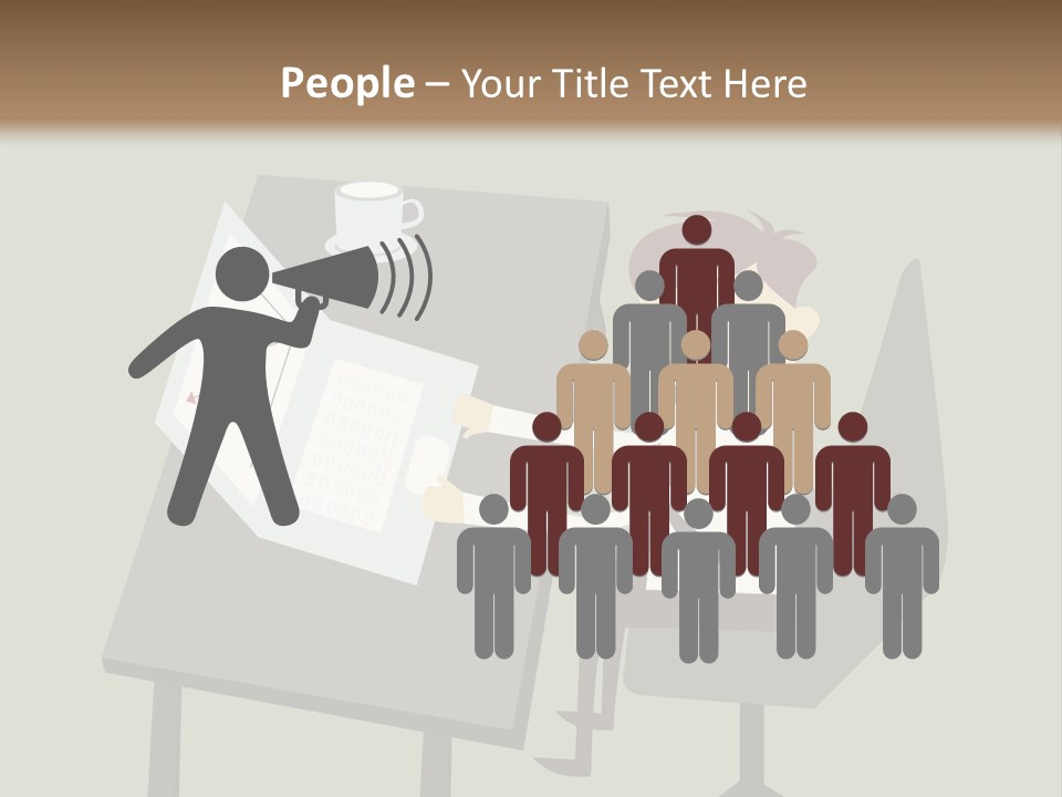 A Man Sitting At A Desk With A Cup Of Coffee On It PowerPoint Template