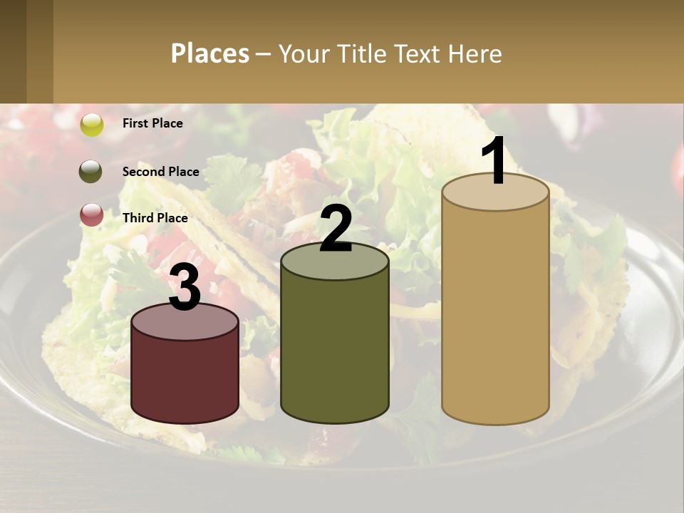 A Plate Of Tacos With Lettuce And Tomatoes PowerPoint Template
