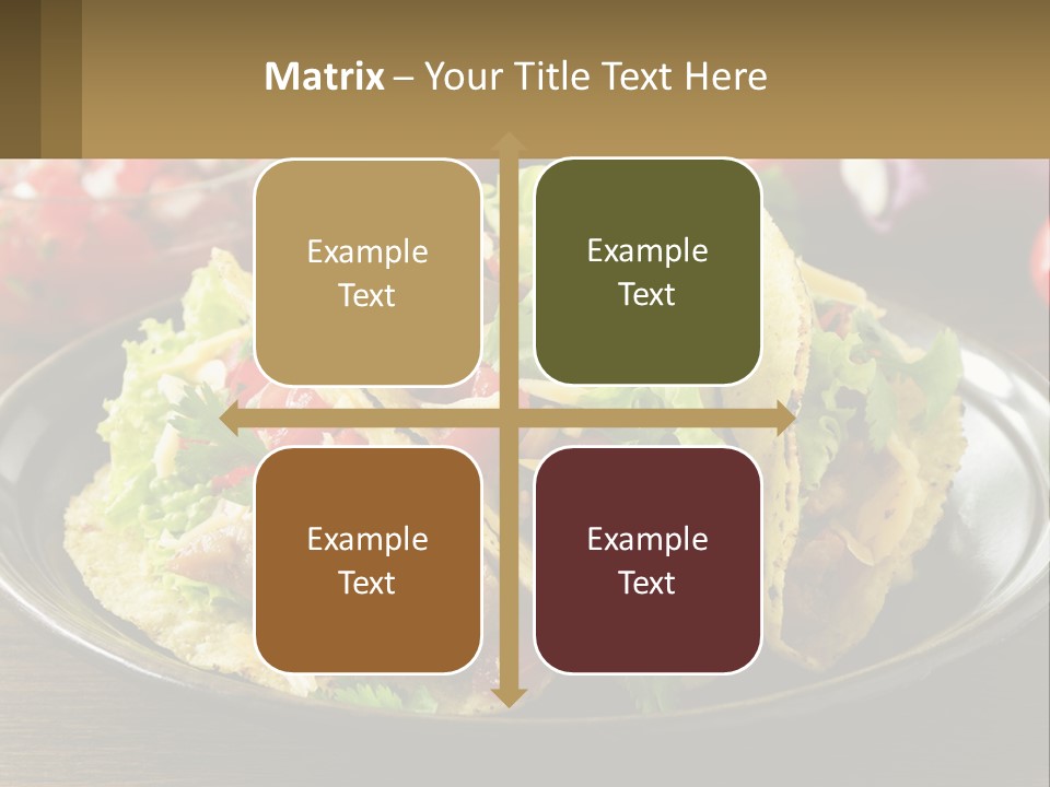 A Plate Of Tacos With Lettuce And Tomatoes PowerPoint Template