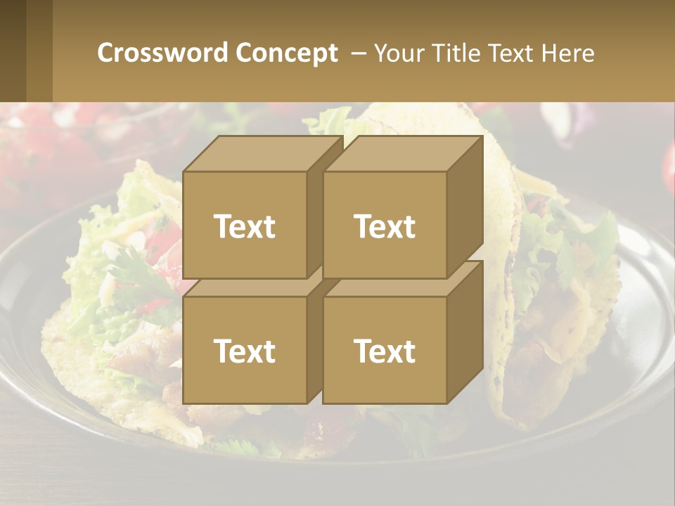 A Plate Of Tacos With Lettuce And Tomatoes PowerPoint Template