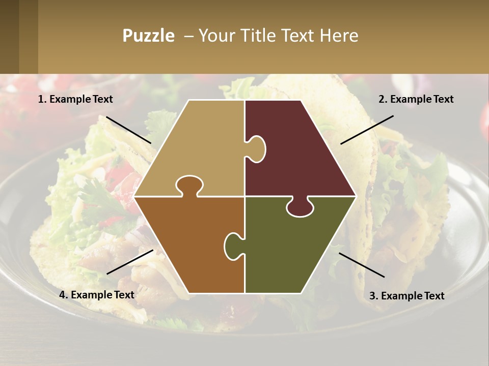 A Plate Of Tacos With Lettuce And Tomatoes PowerPoint Template