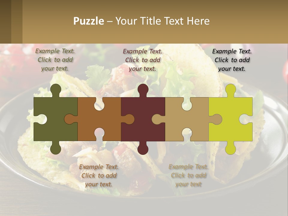 A Plate Of Tacos With Lettuce And Tomatoes PowerPoint Template