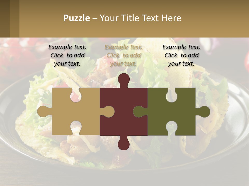 A Plate Of Tacos With Lettuce And Tomatoes PowerPoint Template