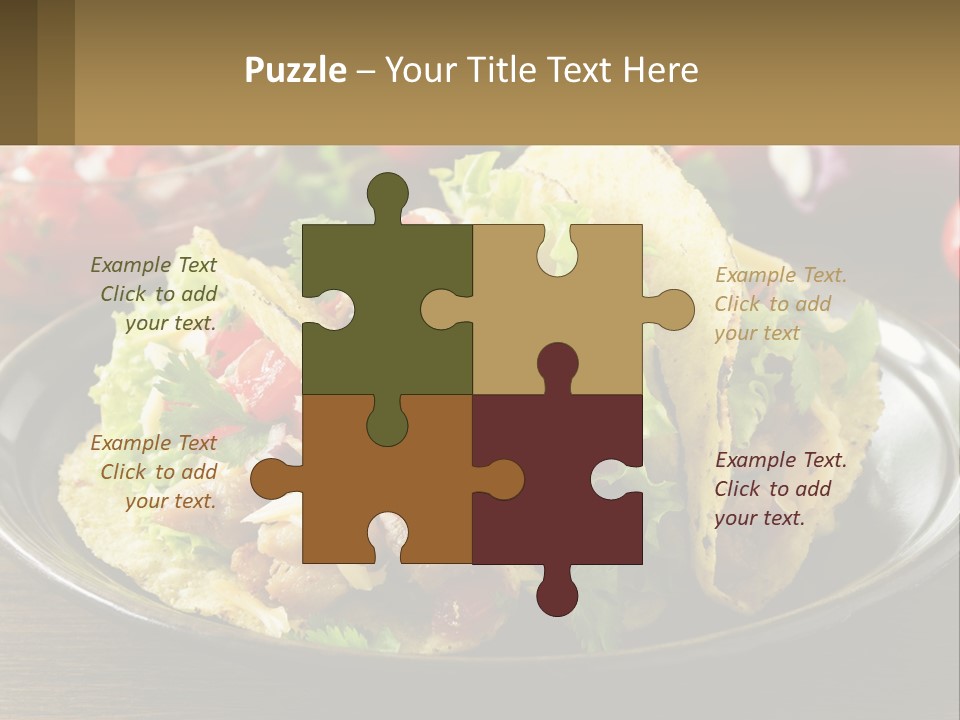 A Plate Of Tacos With Lettuce And Tomatoes PowerPoint Template