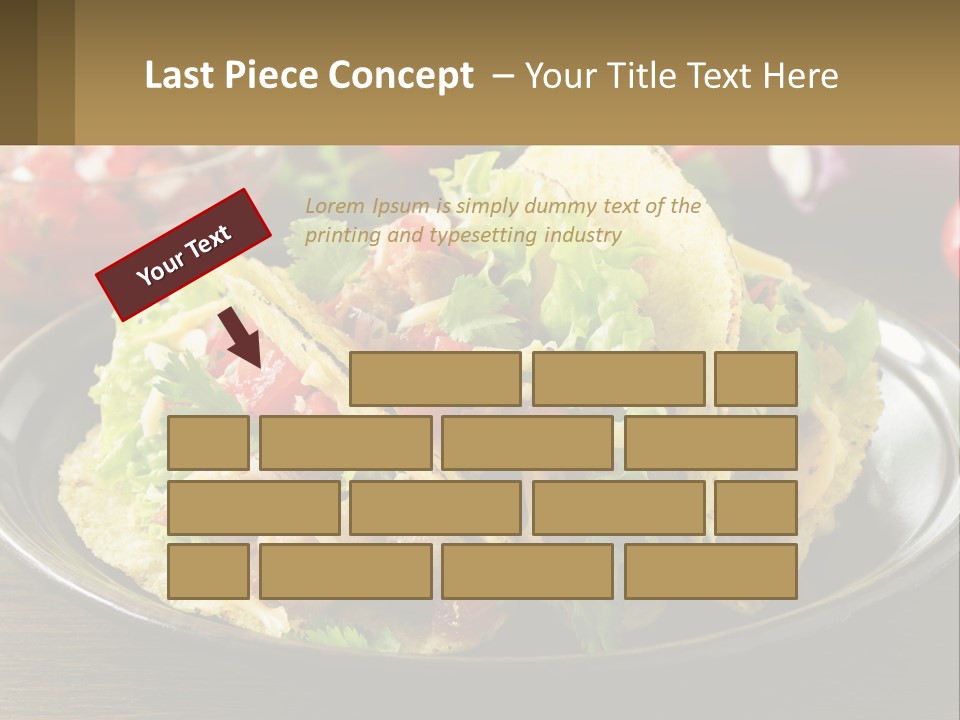 A Plate Of Tacos With Lettuce And Tomatoes PowerPoint Template