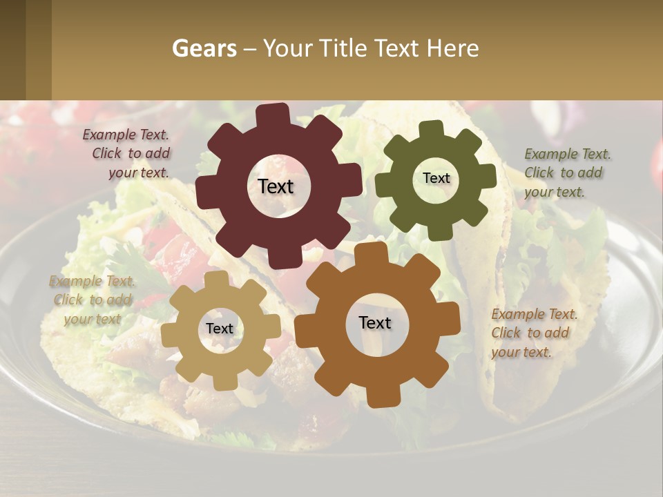 A Plate Of Tacos With Lettuce And Tomatoes PowerPoint Template