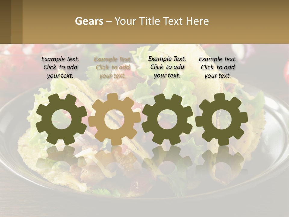 A Plate Of Tacos With Lettuce And Tomatoes PowerPoint Template