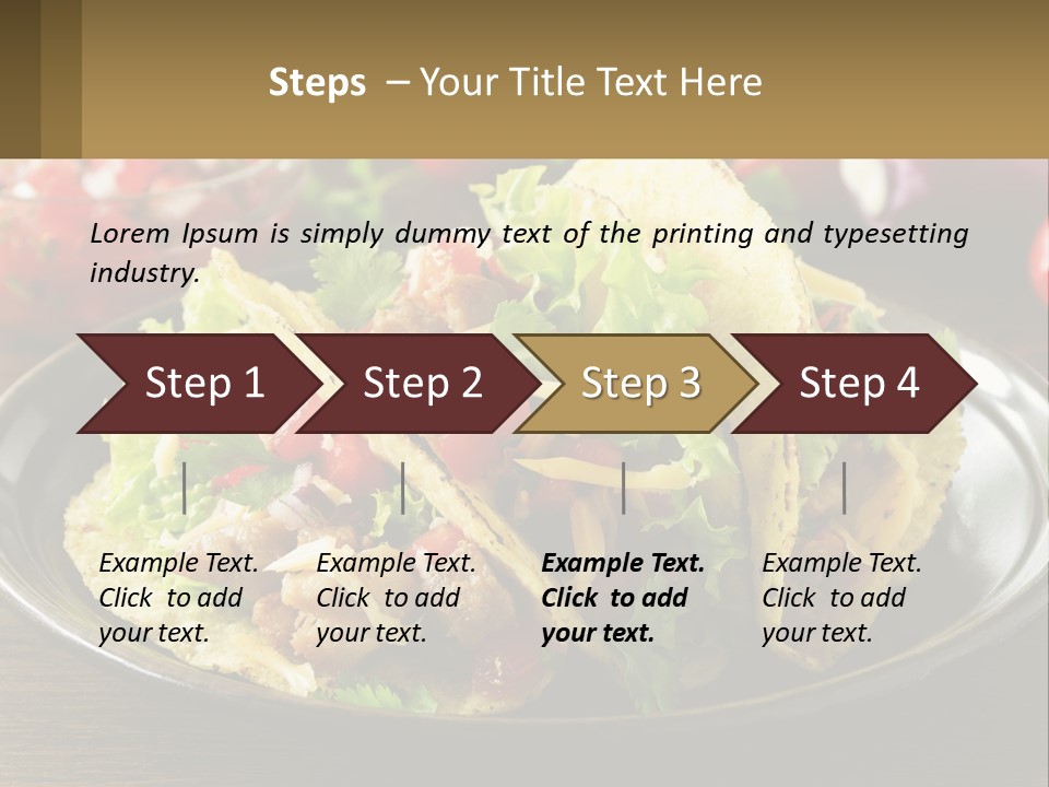 A Plate Of Tacos With Lettuce And Tomatoes PowerPoint Template