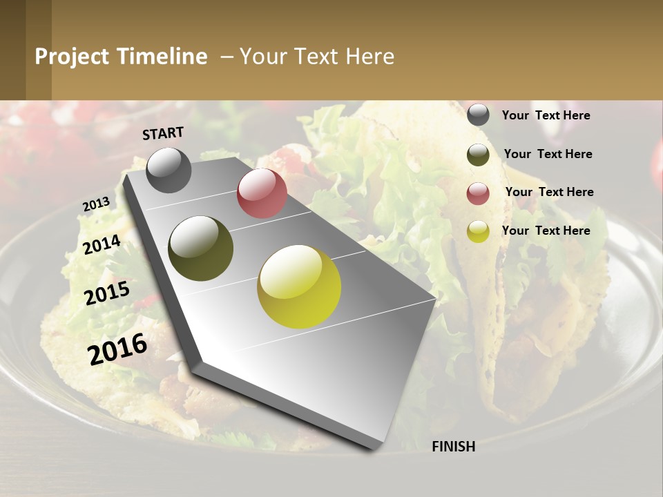 A Plate Of Tacos With Lettuce And Tomatoes PowerPoint Template