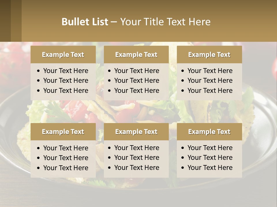 A Plate Of Tacos With Lettuce And Tomatoes PowerPoint Template