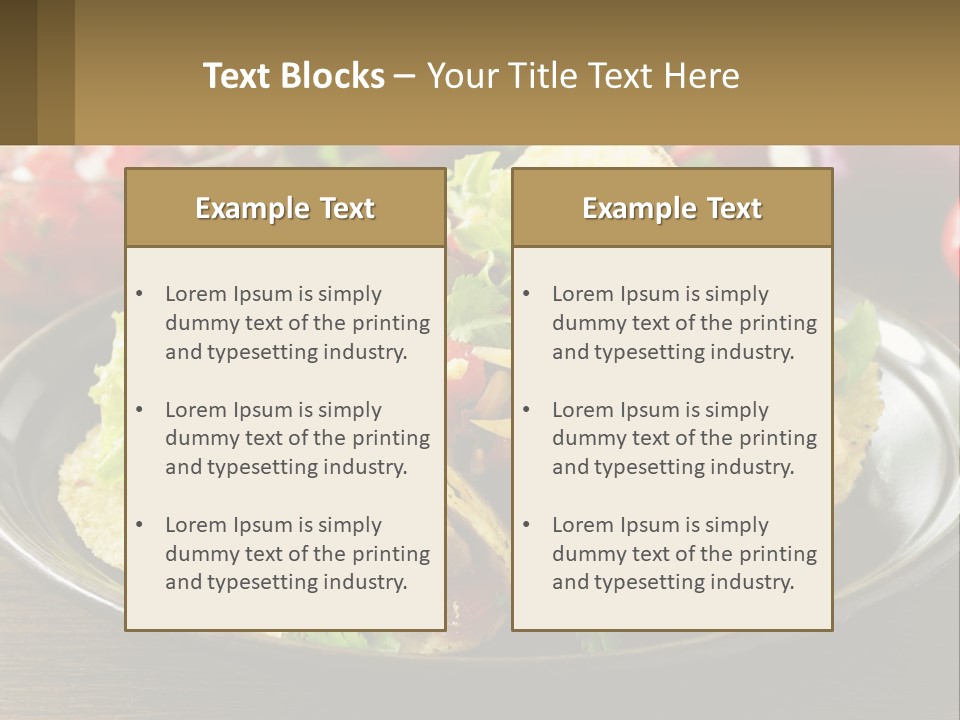 A Plate Of Tacos With Lettuce And Tomatoes PowerPoint Template