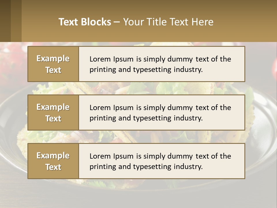 A Plate Of Tacos With Lettuce And Tomatoes PowerPoint Template