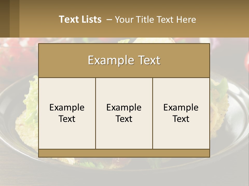 A Plate Of Tacos With Lettuce And Tomatoes PowerPoint Template