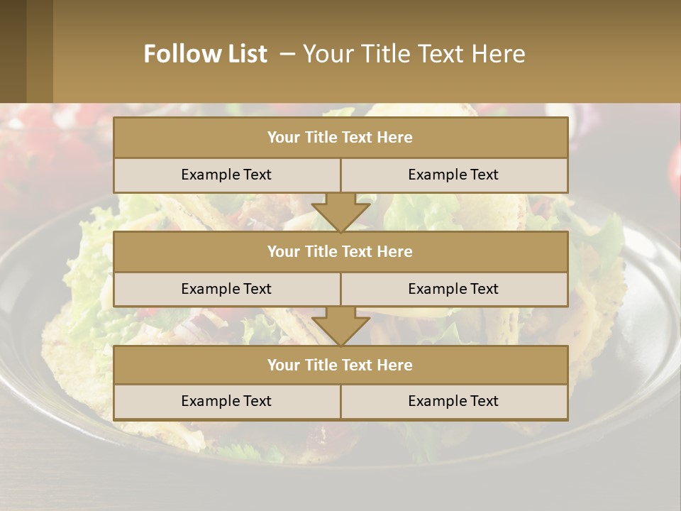 A Plate Of Tacos With Lettuce And Tomatoes PowerPoint Template