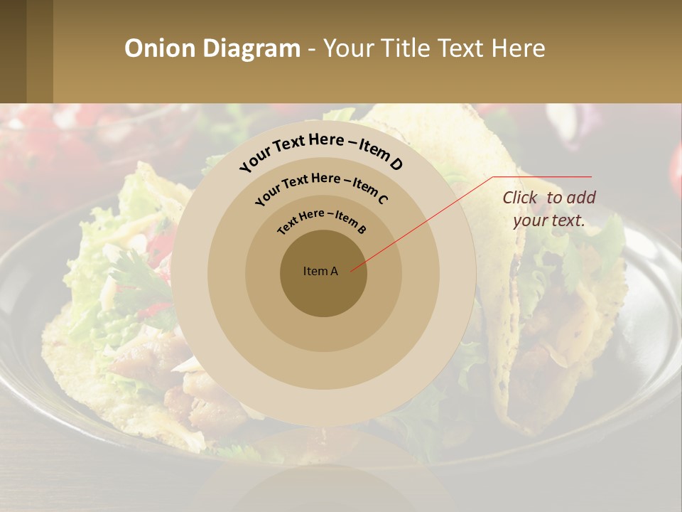A Plate Of Tacos With Lettuce And Tomatoes PowerPoint Template